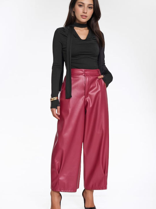 New Fashion Women's Fabric Trousers Bordeaux