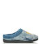 Anatomische Damen Hausschuhe mit Fell Blau