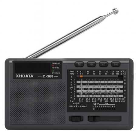Xhdata D-368 Tragbares Radio mit Bluetooth und USB Schwarz
