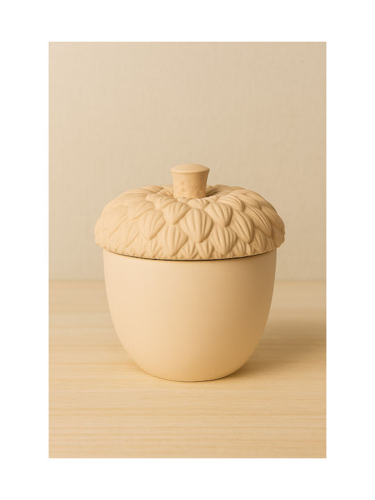 Handmade Aromatic Soy Candle in Handmade Oak-Shaped Jar 10x11cm 500g