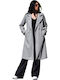 Women's Gray Coat with Belt