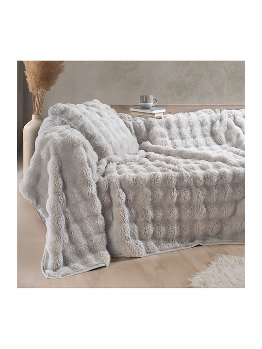 Rythmos Rabbit Four-Seater Sofa Fur Throw 180x3...
