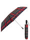 Rain Windproof Automatic Umbrella Compact Red