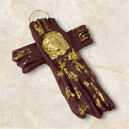 3D Hanging Wall Decor Brown Ceramic Material