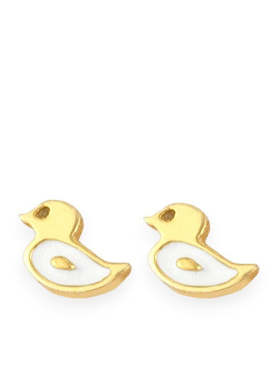Goldjewels Επιχρυσωμένα Παιδικά Σκουλαρίκια Καρφωτά από Ασήμι