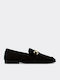 Leder Damen Mokassins in Schwarz Farbe