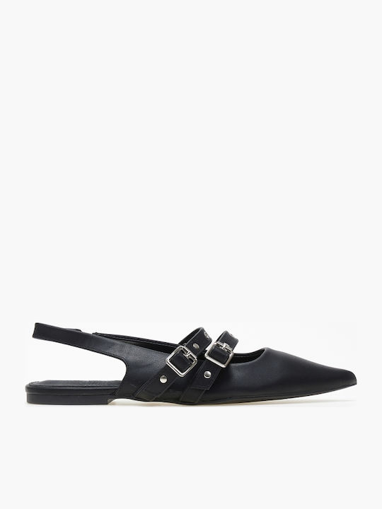 Sweet Shoes Pointy Slingback Ballerinas With strap Black