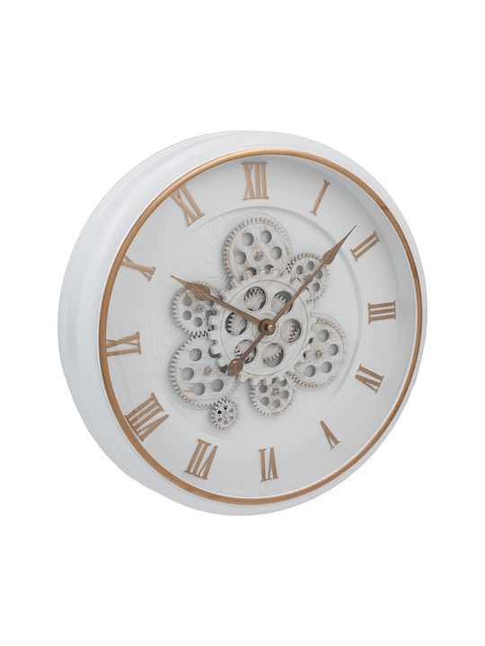 Keskor Wanduhr Kunststoff Weiß 40x7cm