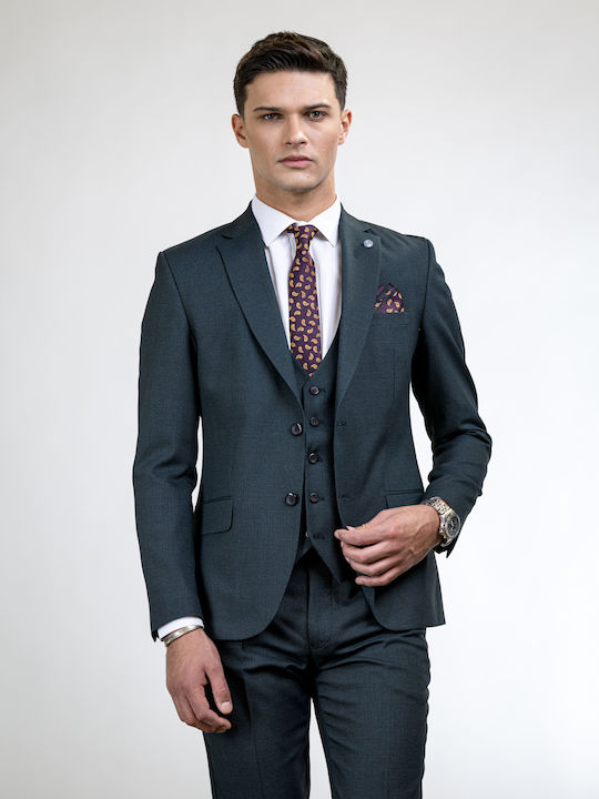 Men's Suit Slim Fit Grey Petrol