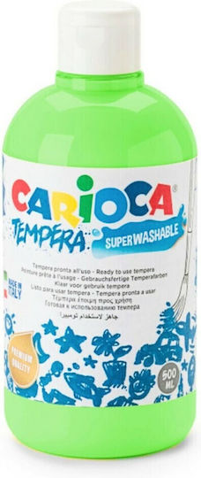 Carioca Superwashable Tempera Paints Light Green in Bottle 500ml 1pcs