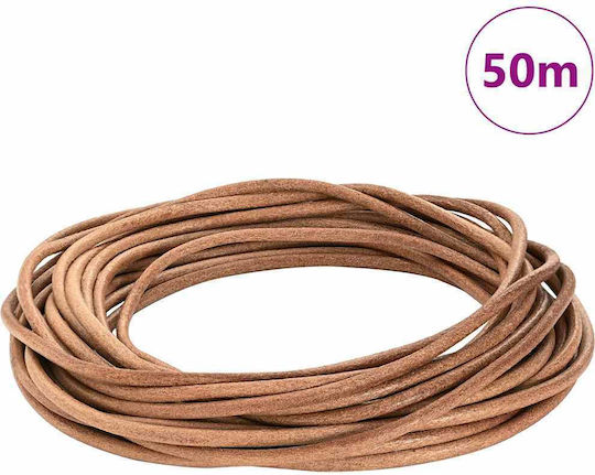 Vidaxl Brown Leather Cord Ø5 mm X 50 m Leather