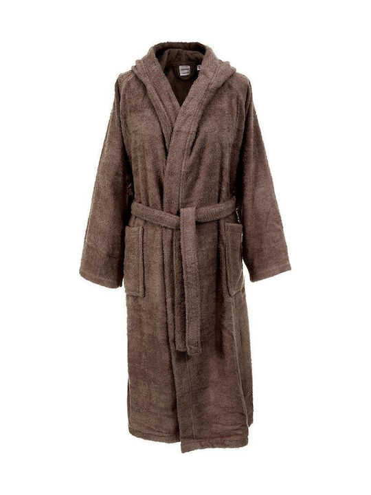 Dimcol 3010 Bathrobe with Hood Chocolate 420gr/m²