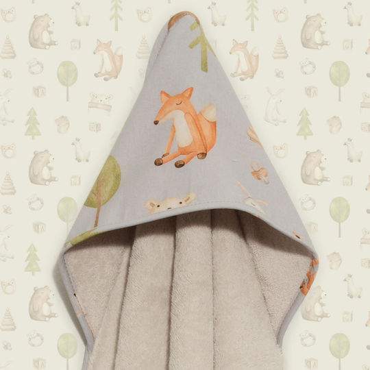 Baby Oliver Baby-Badetuch mit Kapuzen 75x75cm