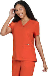KOI USA Women's Orange Medical Blouse