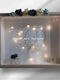 Wall-Mounted Rectangle Wedding Crown Case Wooden Brown 45x65cm