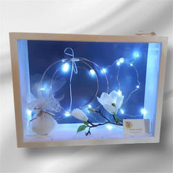 Wall-Mounted Rectangle Wedding Crown Case Wooden Gray 30x40cm