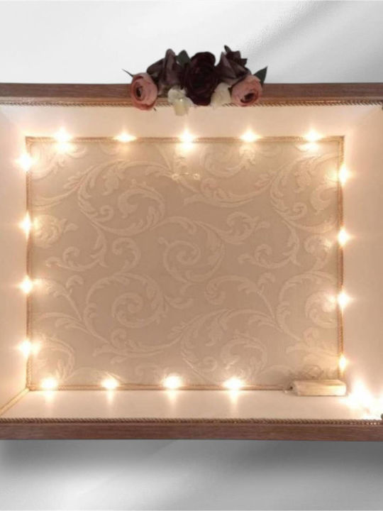 Flower Wedding Crown Case Wall Rectangular Wood...