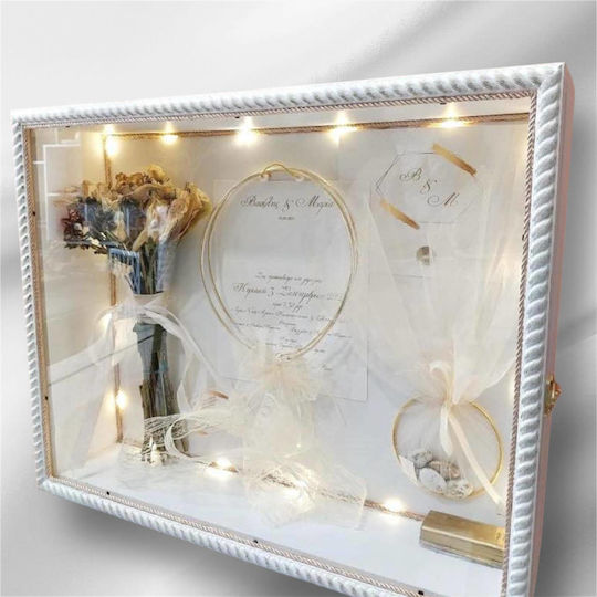 Plexouda Hochzeitskronen-Hülle Rechteck Hölzernes Weiße 45x65cm