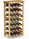 Bakaji Free Standing Wooden Wine Cabinet for 28 Bottles Beige 47x29x93.5cm