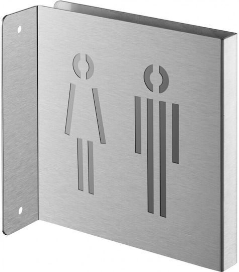 Πινακίδα Σήμανσης Wc Ανδρών & Γυναικών 120x120 Mm Ανοξείδωτη Βιδωτή Κάθετη Thirard 00652387