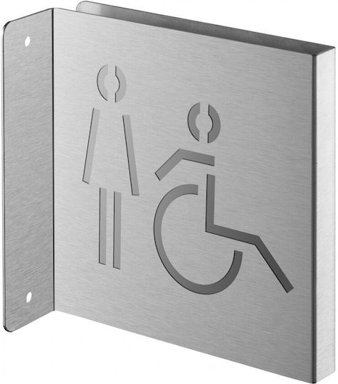 Πινακίδα Σήμανσης Wc Γυναικών Αμεα 120x120 Mm Ανοξείδωτη Βιδωτή Κάθετη Thirard 00642387