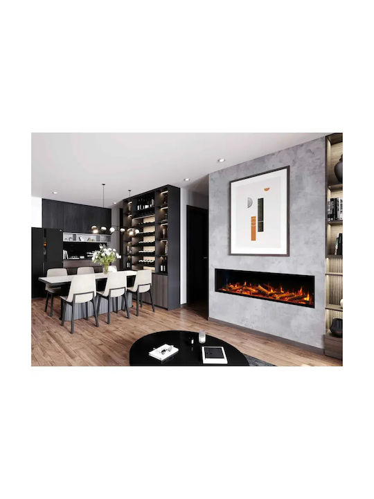 Charlton & Jenrick Irange I1800e Deep Επιτοίχιο Ηλεκτρικό Τζάκι 1500W 183x30cm Μαύρο