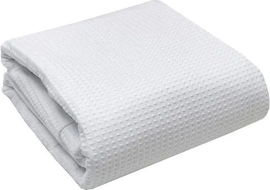 Mattex Μονή Κουβέρτα Ξενοδοχείου Πικέ Λευκή 160x250cm