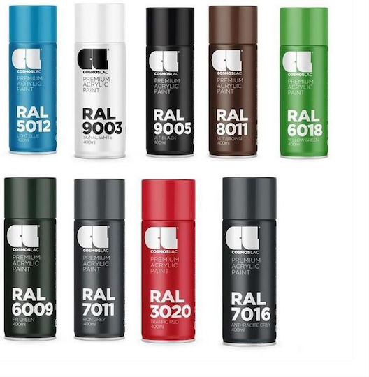 Cosmos Lac Spray Paint Acrylic with Metallic Effect RAL 9003 WHITE GLOSS 400ml