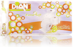 Dian Toilettenpapier 2 Lagen 8 Packungen (65gr/Rolle)