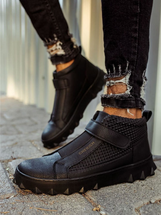 Chekich Piele Negru Ghete barbati