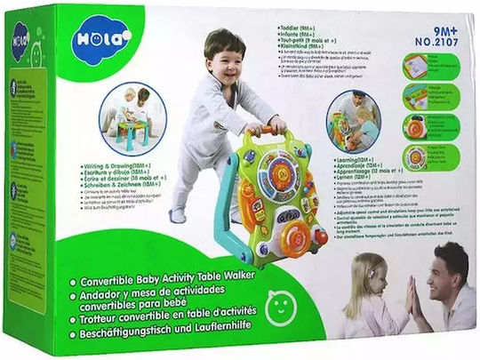Hola Toys Multicolour Baby Push Walker for 12+ Months with Sounds