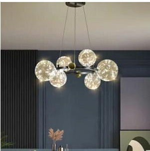 Lightplanet Lustră Transparent LED cu Alb Cald Lumină 80x80cm.