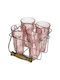 Selected by Pragmatic Set of Glasses White Wine / Liqueur/Ouzo / Coffee/Freddo made of Glass in Orange Color 4pcs