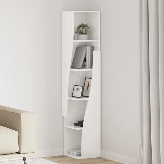 Büroaufbewahrungsschrank aus Holz Weiß 27,5x27x140cm