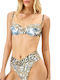 Topuri De Bikini Sutien Ecru, Cafeniu, Bleu