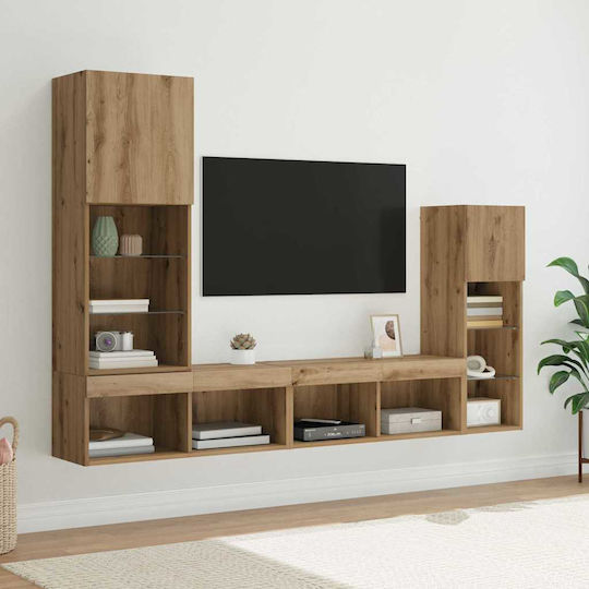 Wohnzimmer TV-Einheit Artisan Oak mit Beleuchtung