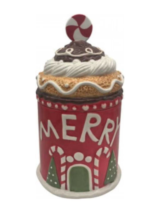 Brandani Ornament de masă de Crăciun Vaza Ceramic L27xW15xD15cm.