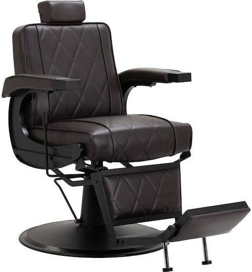 Barber Equipment Barber Chair Brown with Adjustable Height and Hydraulic Lifting