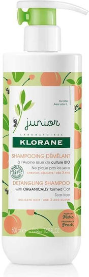 Klorane Kids' Shampoo & Conditioner Junior with Peach for Easy Combing in Gel Form 500ml