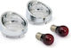 Set Flash Crystal Visor Harley Davidson 00-24 H-d Bullet Turn Signals Pop-off Lens Red Chrome Turn Signal Lens Visor