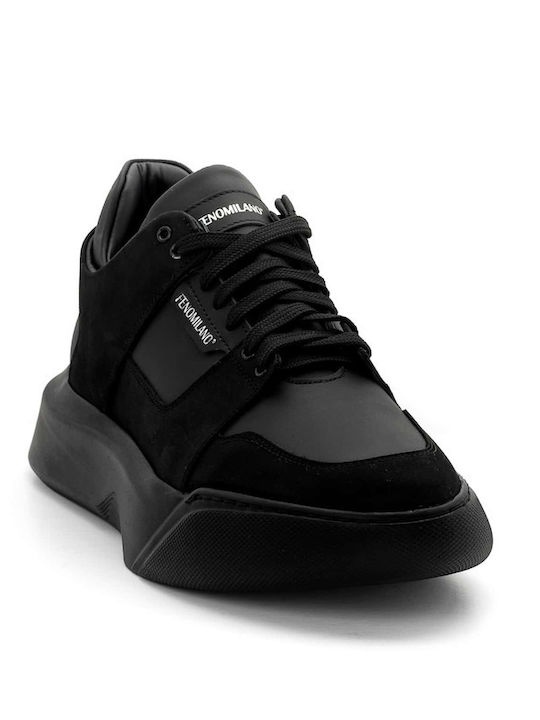 Ανδρικά Ανατομικά Flatforms Sneakers Total Black