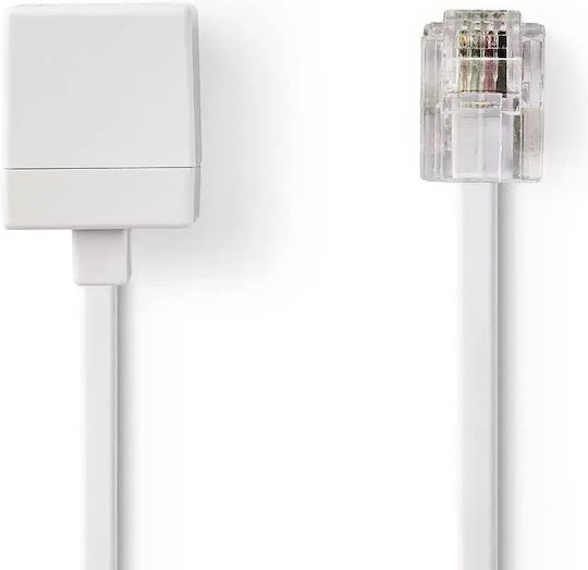 Nedis RJ11 Male to RJ11 Female Telephone Cable 10m White