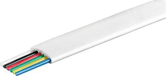 Flat Telephone Cable 6 Wires Awg28 Cca White Sold By Linear Meter 93307 Goobay