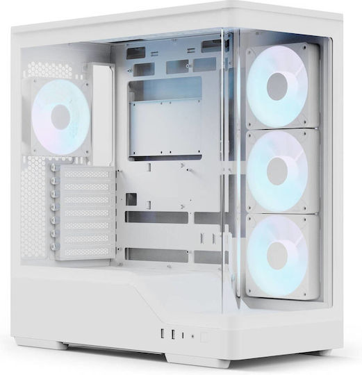 Aerocool P500A Геймърско Midi Tower Компютърна Кутия с ARGB Осветление Бяла