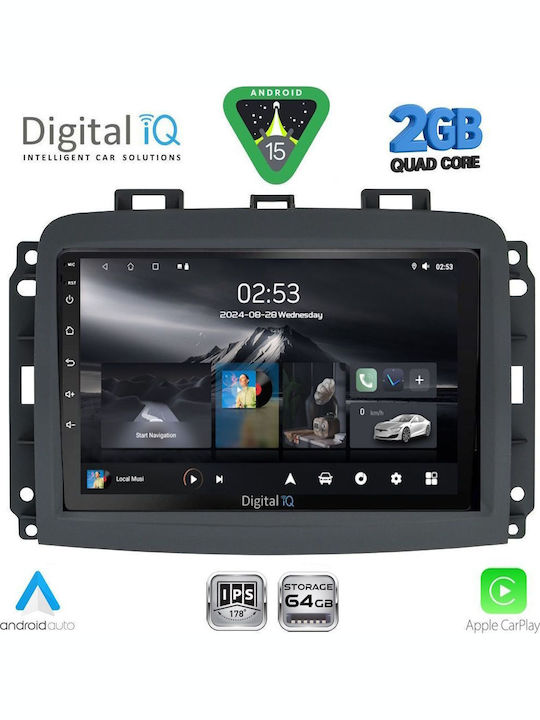 Digital IQ Car Audio System for Fiat 500L 2012-2022 (Bluetooth/USB/WiFi/GPS/Apple-Carplay/Android-Auto) with Touch Screen 10"