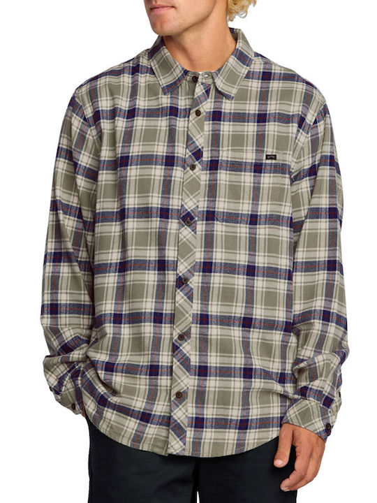Coastline Long-sleeved Flannel Shirt Olive