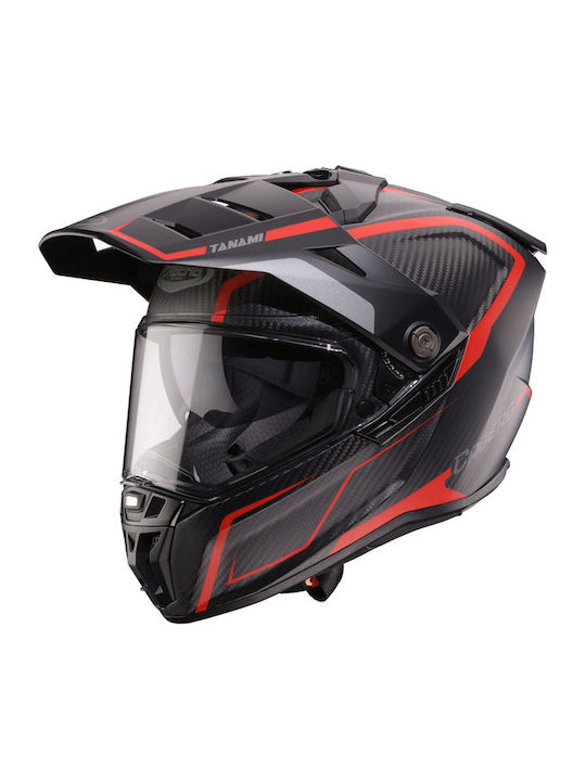 Caberg Tanami Carbon Q7 Red/Grey Motorcycle Hel...