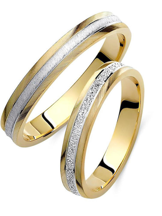 Valauro – Δίχρωμες Βέρες Γάμου Χρυσό 9κ – 3.50mm