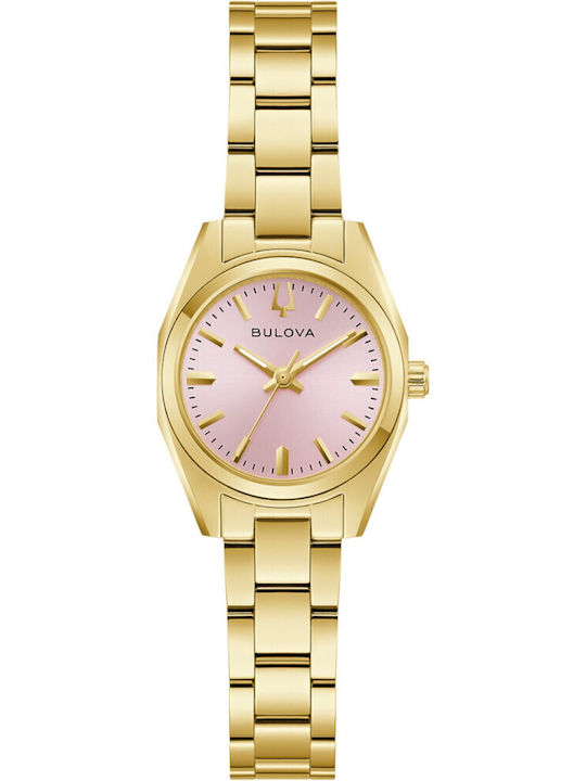 Bulova Surveyor Ladies Γυναικείο Ρολόι 22.7mm Μπαταρίας με Χρυσό Μεταλλικό Μπρασελέ