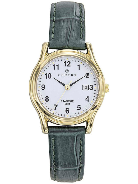 Certus Strap Damen Uhr mit Grün Lederarmband